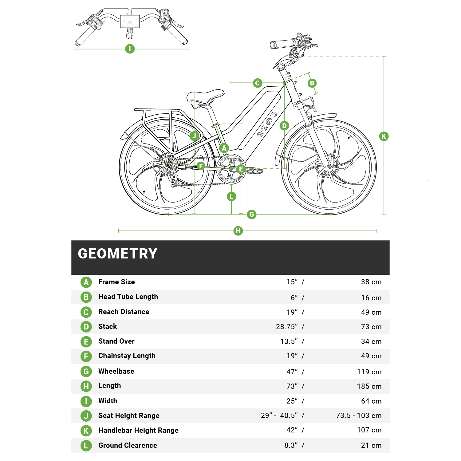 EMMO Trevo Pro Step Over Ebike - UL Certified - 48V17.5Ah Lithium Battery, 500W - 110km Range, Hydraulic Brakes, Color Display