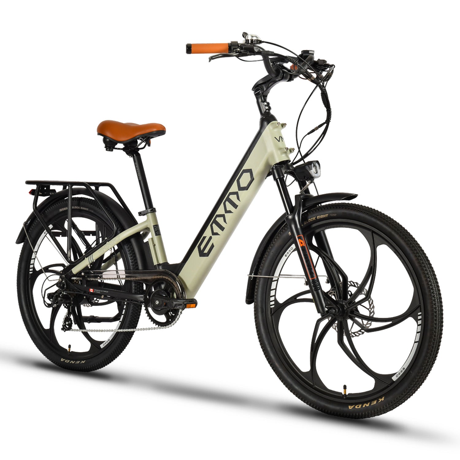 EMMO VMO Pro Electric Bike - Step Thru Commuter Bike 500W - UL 2849 Certified - 48V17.5Ah Battery- Quick Release Adjustable Handlebar Stem - SKU: VM_OLIVE_48175