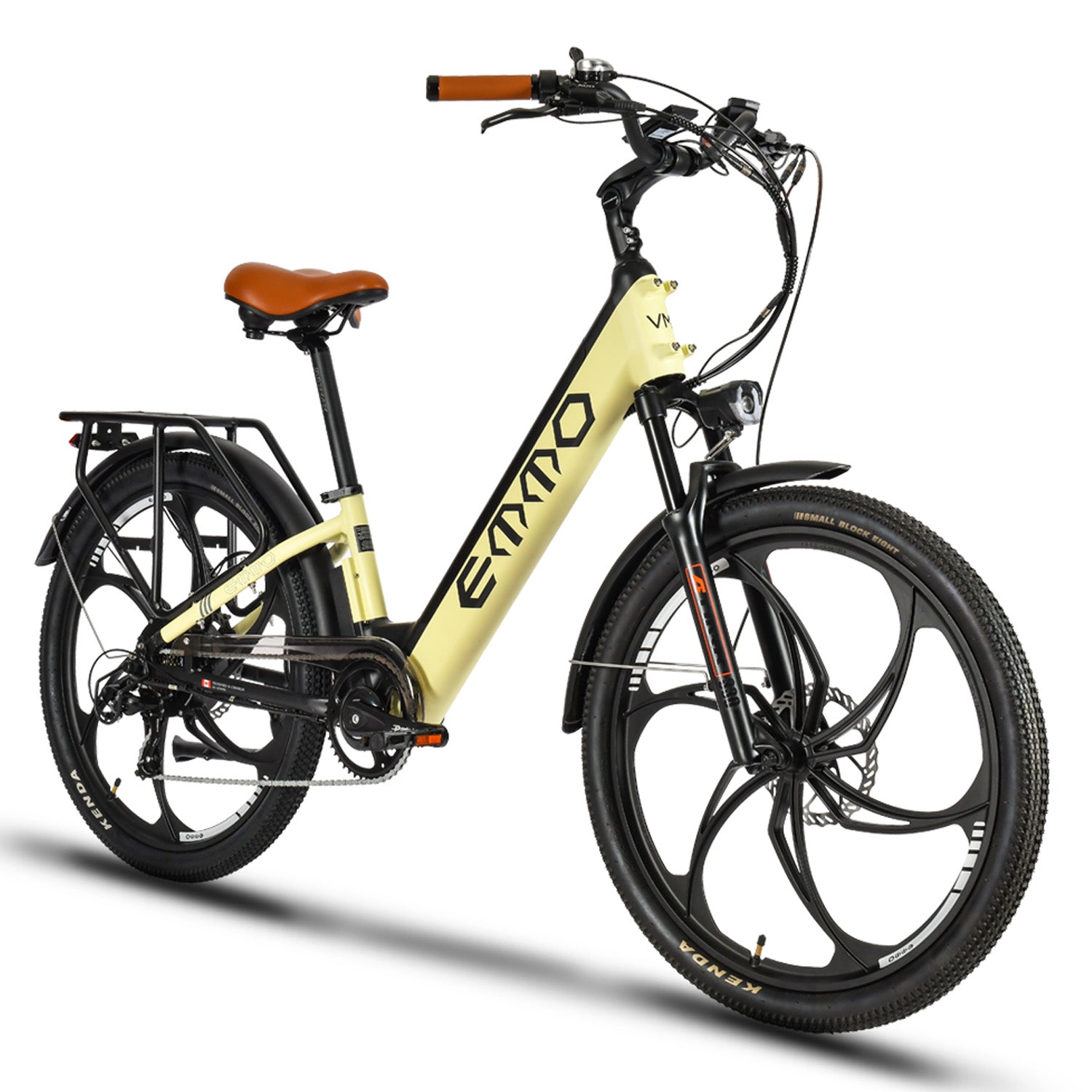 EMMO VMO Pro Electric Bike - Step Thru Commuter Bike 500W - UL 2849 Certified - 48V17.5Ah Battery- Quick Release Adjustable Handlebar Stem - SKU: VM_OLIVE_48175