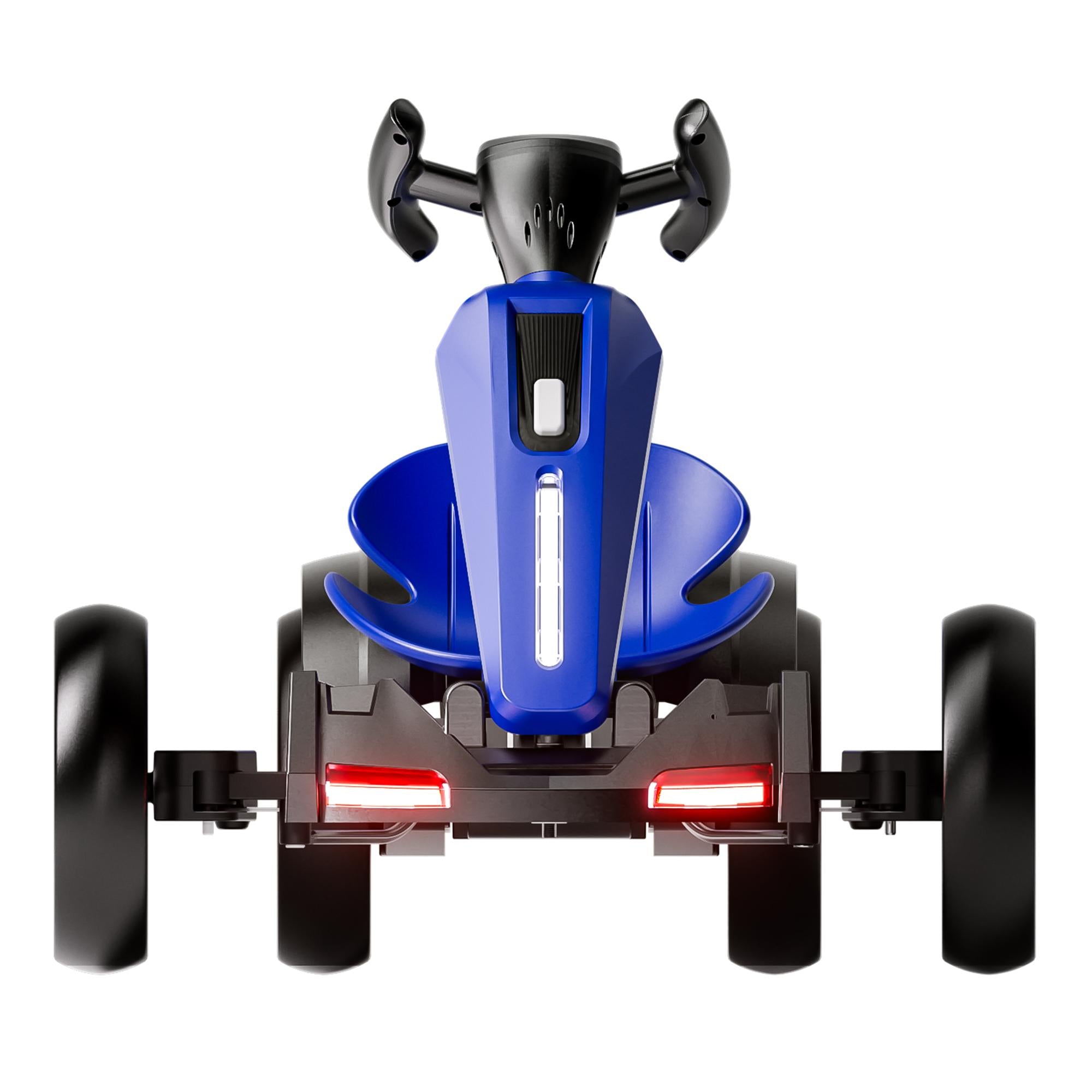 12V Electric Pedal Go-Kart for Kids with Adjustable High-Back Seat, Ride-On Truck with Music/Flashing Lights, 38\'\' L x 22.5\'\' W x 19.5\'\' H, Blue