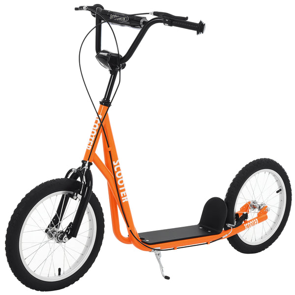 Aosom Youth Scooter Kick Scooter for Kids 5+ with Adjustable Handlebar Front and Rear Dual Brakes
