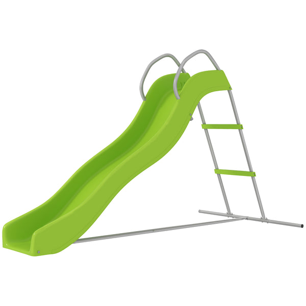 Qaba 5.7FT Outdoor Slide for Kids Ages 3-8, Climbing Step Ladder, Playground Equipment for Backyard, Garden