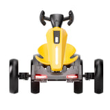12V Electric Pedal Go-Kart for Kids with Adjustable High-Back Seat, Ride-On Truck with Music/Flashing Lights, 38\'\' L x 22.5\'\' W x 19.5\'\' H, Yellow