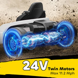 Qaba 24V Electric Go Kart with Dual 150W Motors, Adjustable Seat & 11.2MPH High Speed, Slow Start, 5-Point Harness, White
