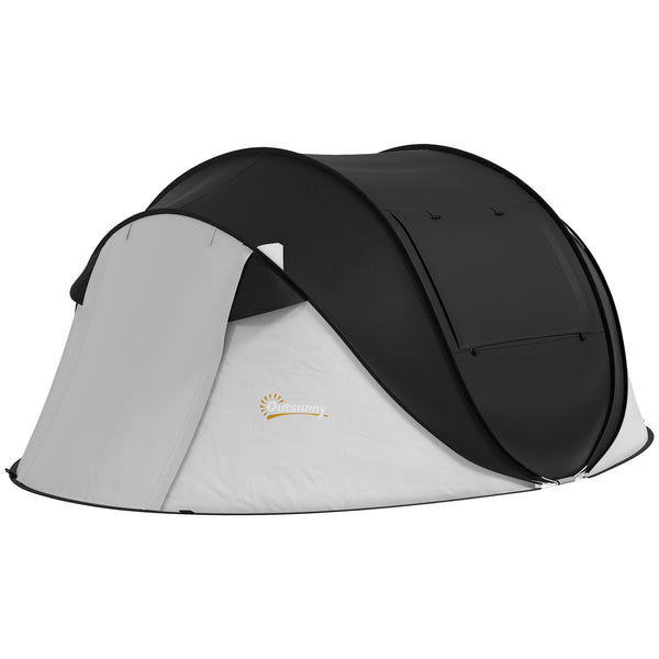 Outsunny Pop Up Tent with Porch and Carry Bag, 3000mm Waterproof, for 2-3 People Camping Hiking