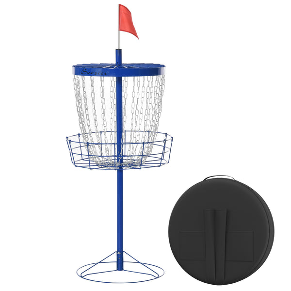 Soozier Portable Disc Golf Basket Target with 24-Chain, Travel Bag