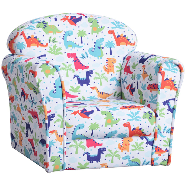 Qaba Kid's Sofa Armchair with Dinosaur Design and Thick Padding