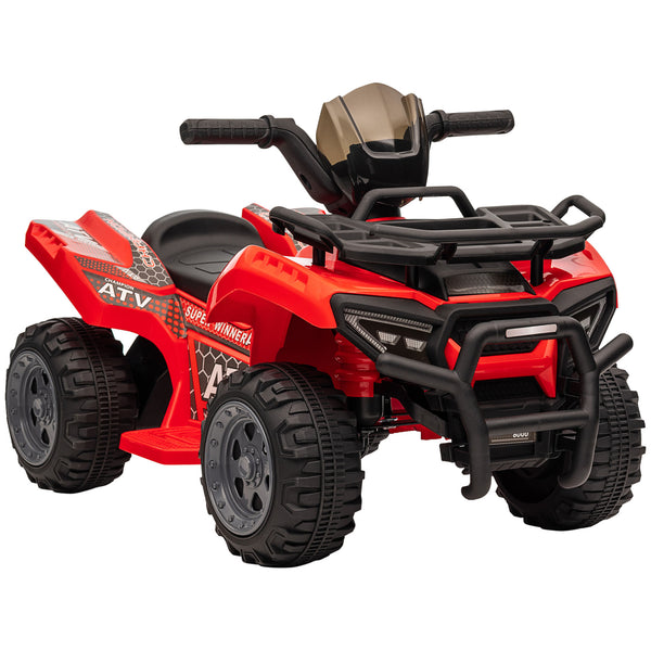 Aosom 6V Battery Powered Electric ATV, Quad Four Wheeler Ride On Toy Car w/ LED Headlights for Kids Toddlers
