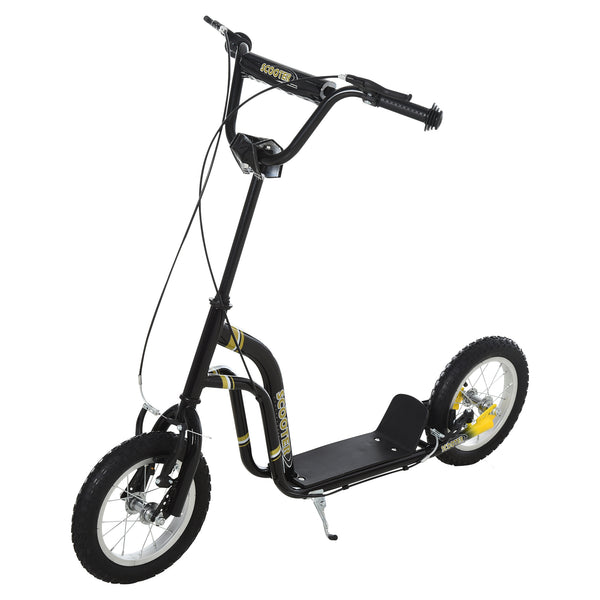 Aosom Youth Scooter Front and Rear Caliper Dual Brakes 12-Inch Inflatable Front Wheel Ride On Toy For Age 5+