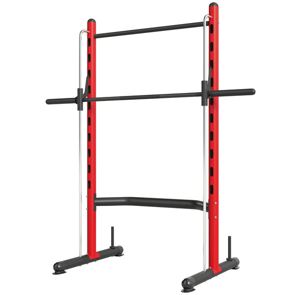Soozier Squat Rack with Pull Up Bar and Barbell Bar Adjustable Bench Press Multi-Function Weight Lifting Half Rack
