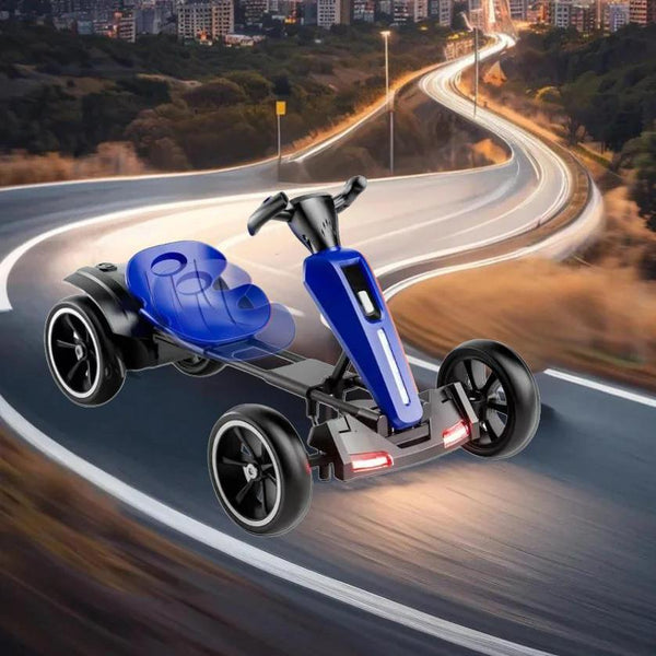 12V Electric Kids Go-Kart with 4.5Ah Battery and Adjustable Seat, Foldable Ride-On with Music & Flashing Lights, 38" L x 22.5" W x 18.5" H