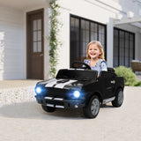 Qaba Licensed Ford Shelby GT 350 Kids Ride On Car with Remote Control, Adjustable Speed, MP3, Smooth Start, LED Lights, Black