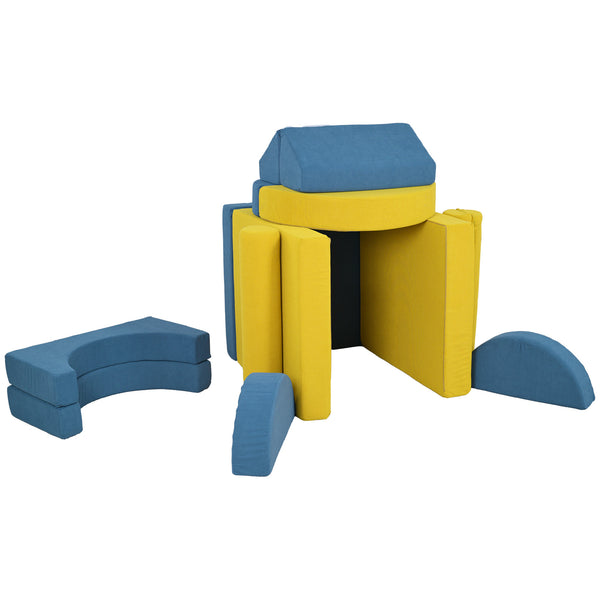 Qaba 14 Pieces Foam Climbing Blocks for Toddlers, Indoor Climb and Crawl Activity Play Set