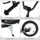 Aosom Teens Youth Scooter Ride On Toy with Adjustable Handlebar, Dual Brakes, and Inflatable Wheels For Kids 5+ - Black