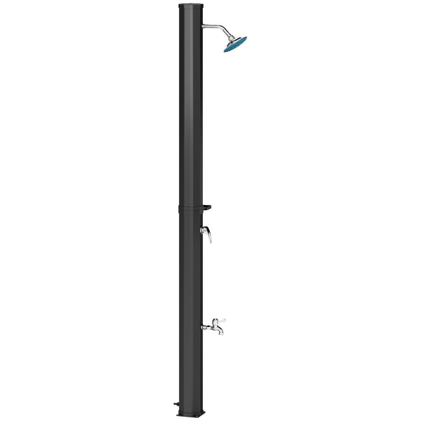 Outsunny 7.1FT Slolar Heated Outdoor Shower, 9.2 Gallon Outdoor Solar Shower for Backyard, Poolside, Beach, Spa