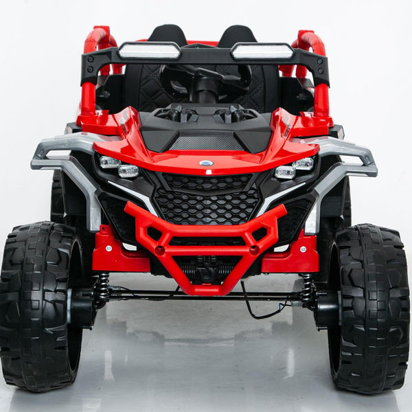 12V 2-Seater Kids Electric UTV Ride-On with Parental Remote Control, Electric Go-Kart with Music & Flashlights, 45.5" L x 28.5" W x 24.5" H