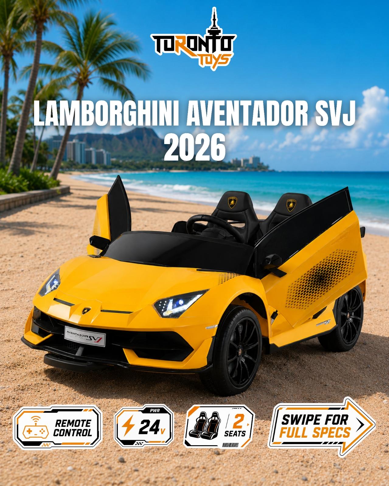 2026 Lamborghini Aventador SVJ 24V XL 2 Seater Kids Ride On Car with Remote Control