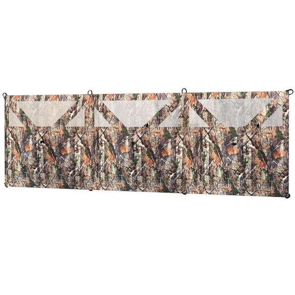Outsunny Camping Hunting Blind, 3-Panel Blind See Through for Hunting Camping 176" x 58.3" Camouflage
