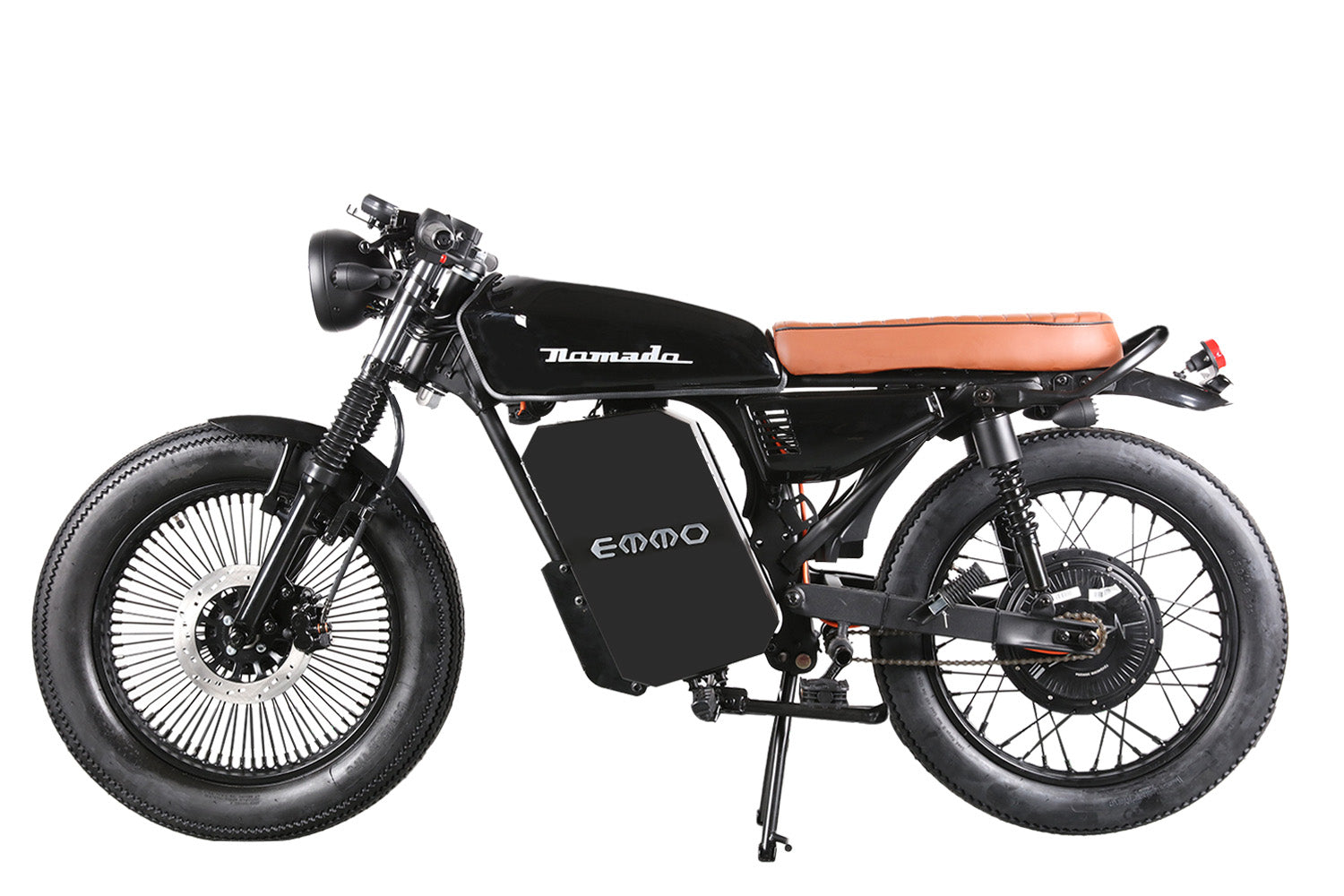 EMMO NOMADO Cafe Racer Electric Motorcycle - Removable SLA Battery - 40 - QS Torque Motor - SKU: NOMADO_SILVER_7220SLA