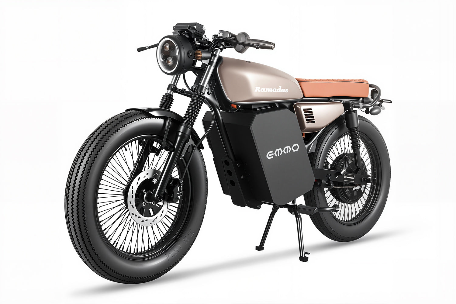EMMO NOMADO Cafe Racer Electric Motorcycle - Removable SLA Battery - 40 - QS Torque Motor - SKU: NOMADO_SILVER_7220SLA