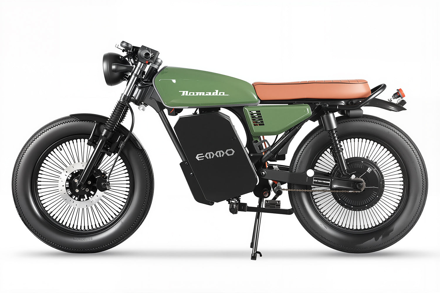 EMMO NOMADO Cafe Racer Electric Motorcycle - Removable SLA Battery - 40 - QS Torque Motor - SKU: NOMADO_SILVER_7220SLA