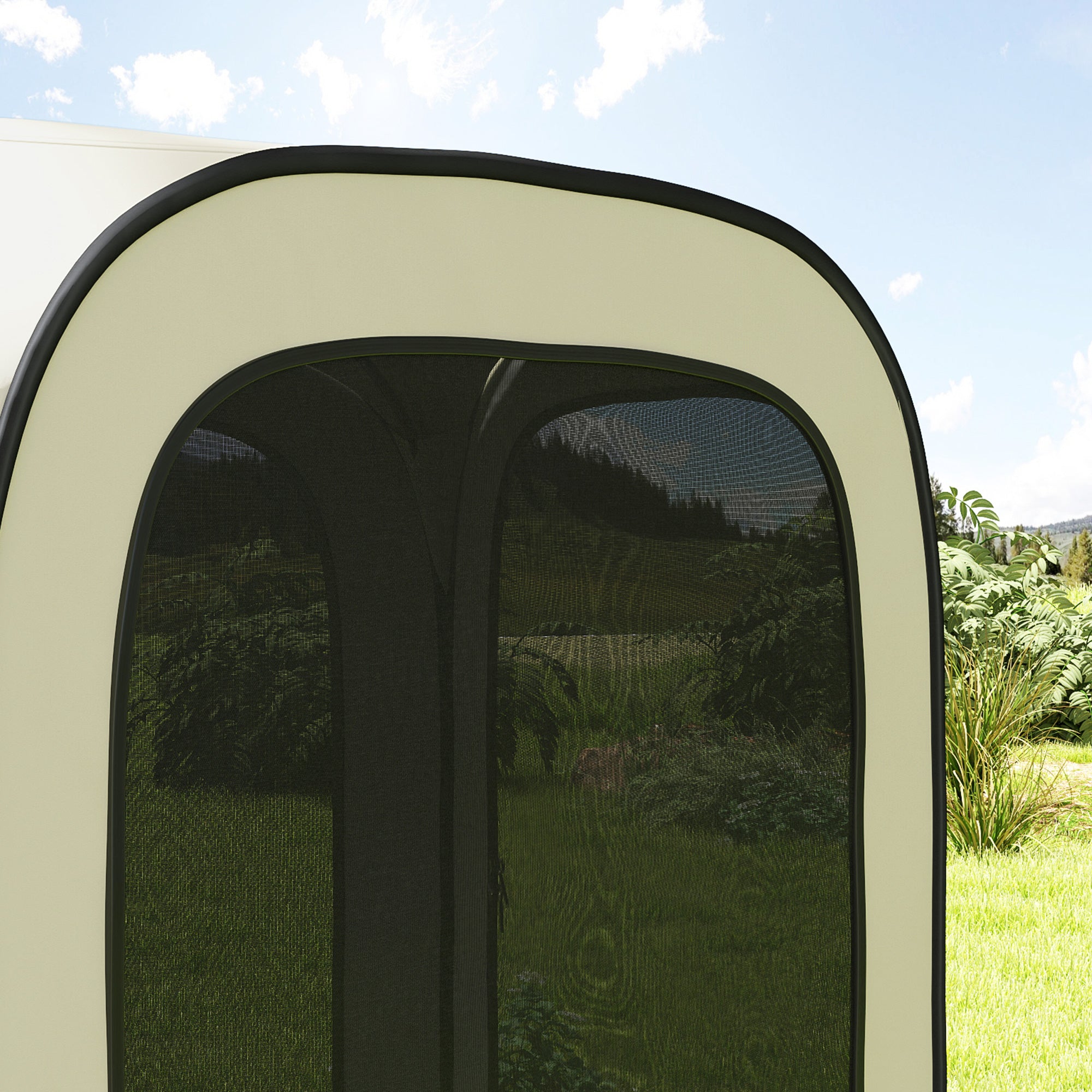 Outsunny 11 x 11ft Pop Up Screen Tent, UPF50+ Portable Camping Gazebo Screen House with Carry Bag, Beige