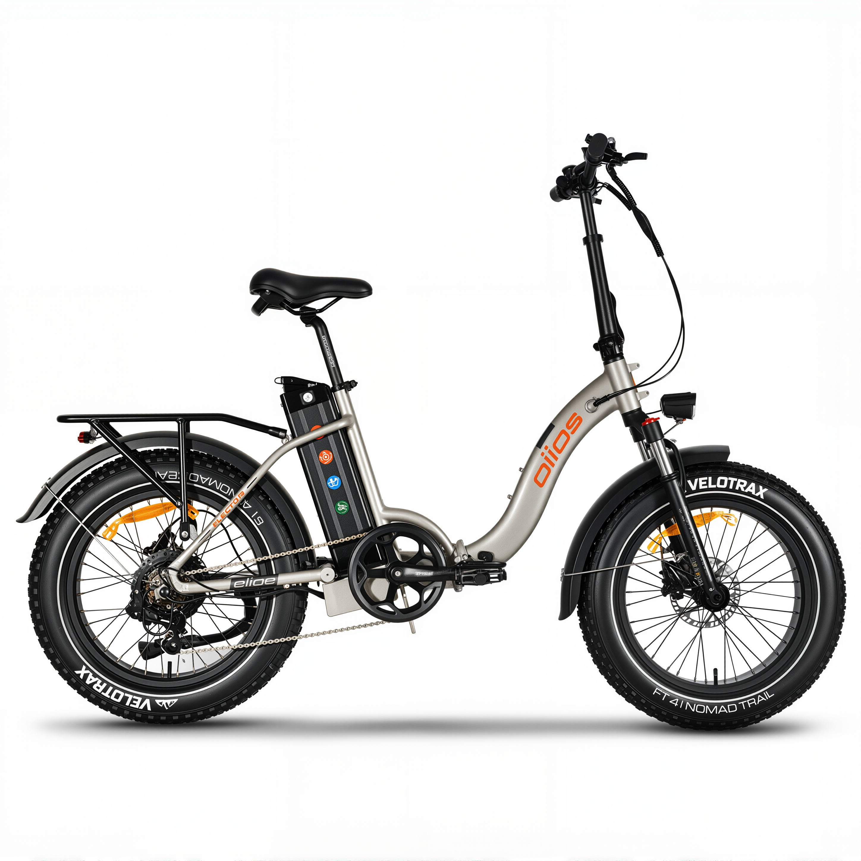 Oiios Electo Fat Tire Folding Electric Bike for Adults 750W UL Certified - Step Thru - Hydraulic Brakes - Black