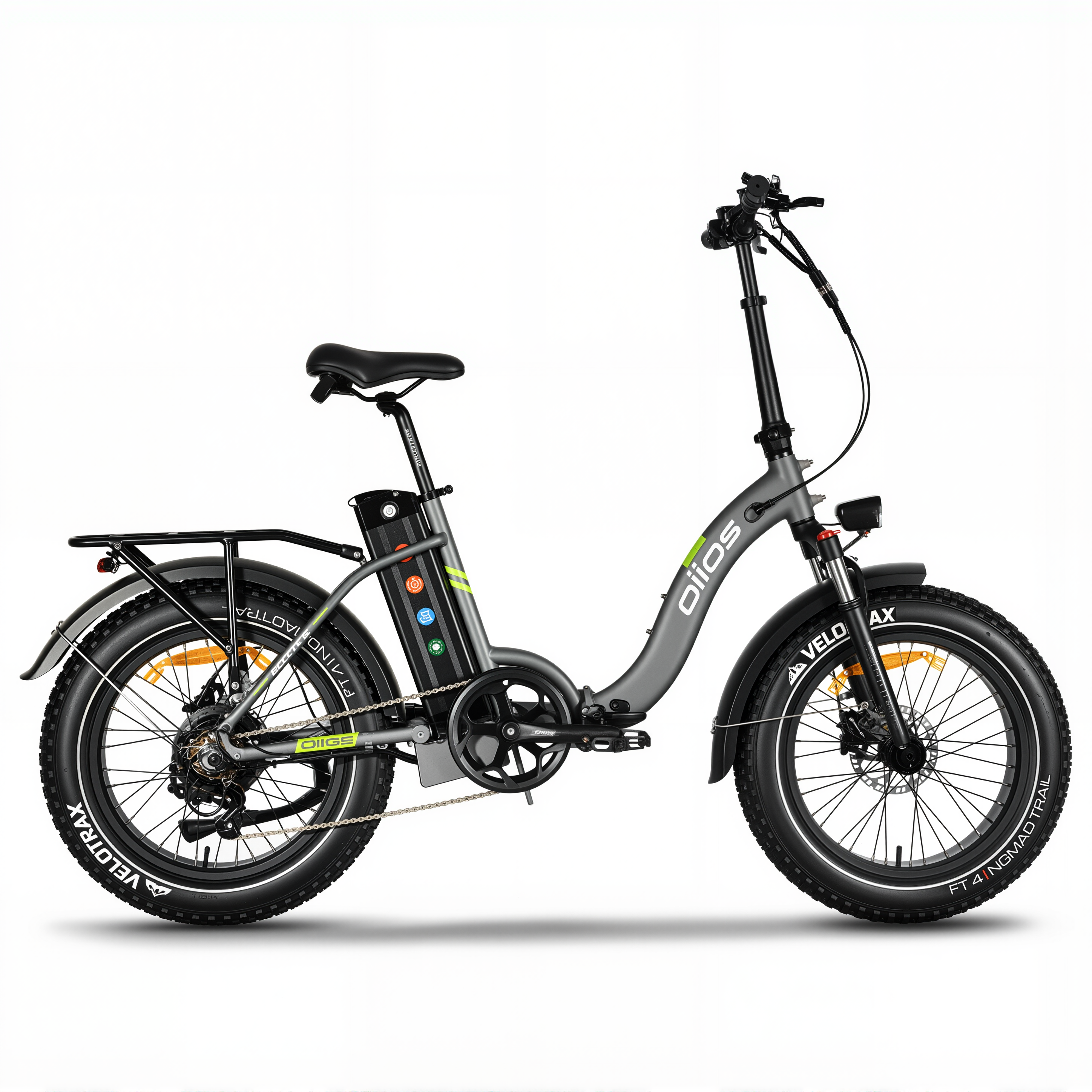 Oiios Electo Fat Tire Folding Electric Bike for Adults 750W UL Certified - Step Thru - Hydraulic Brakes - Black