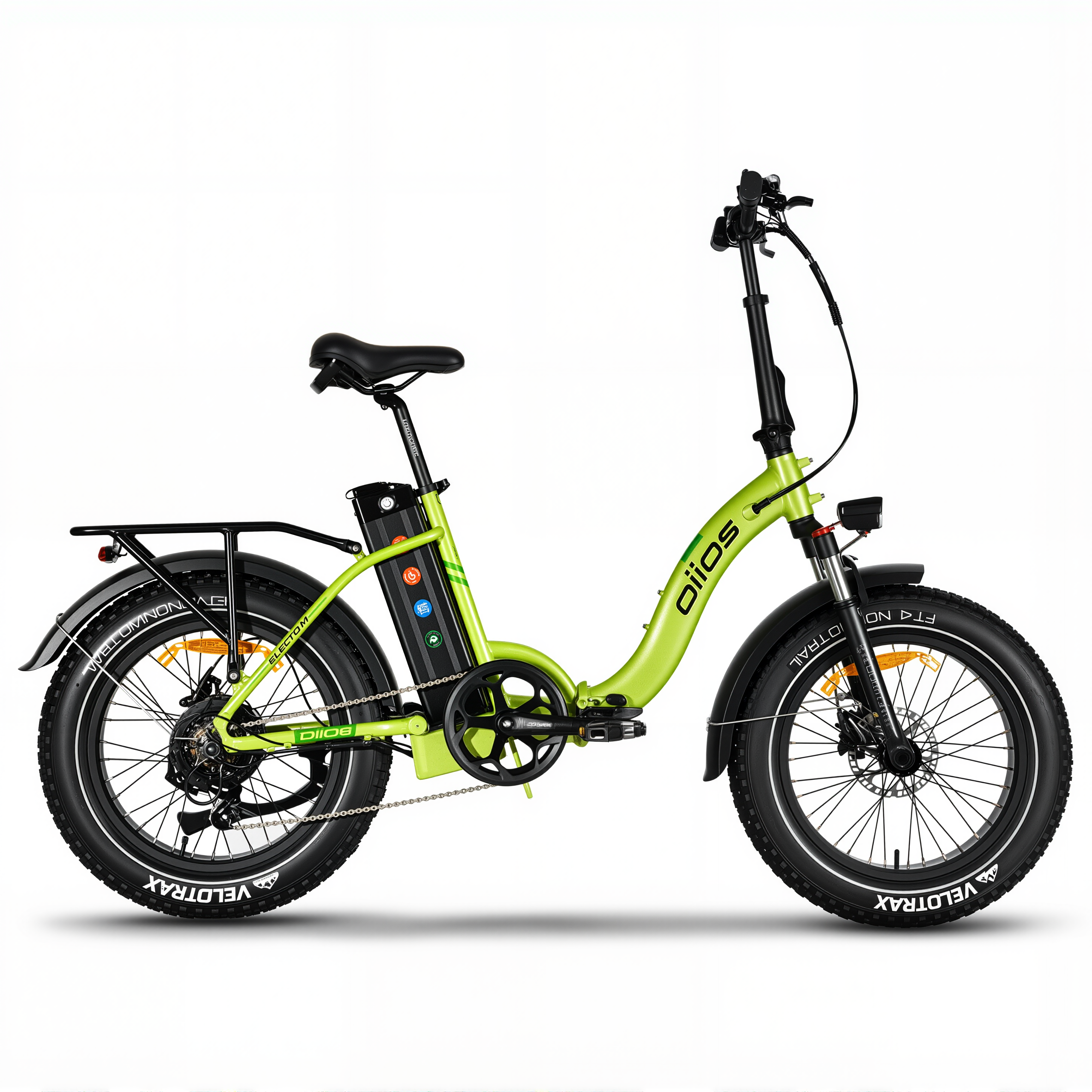 Oiios Electo Fat Tire Folding Electric Bike for Adults 750W UL Certified - Step Thru - Hydraulic Brakes - Black