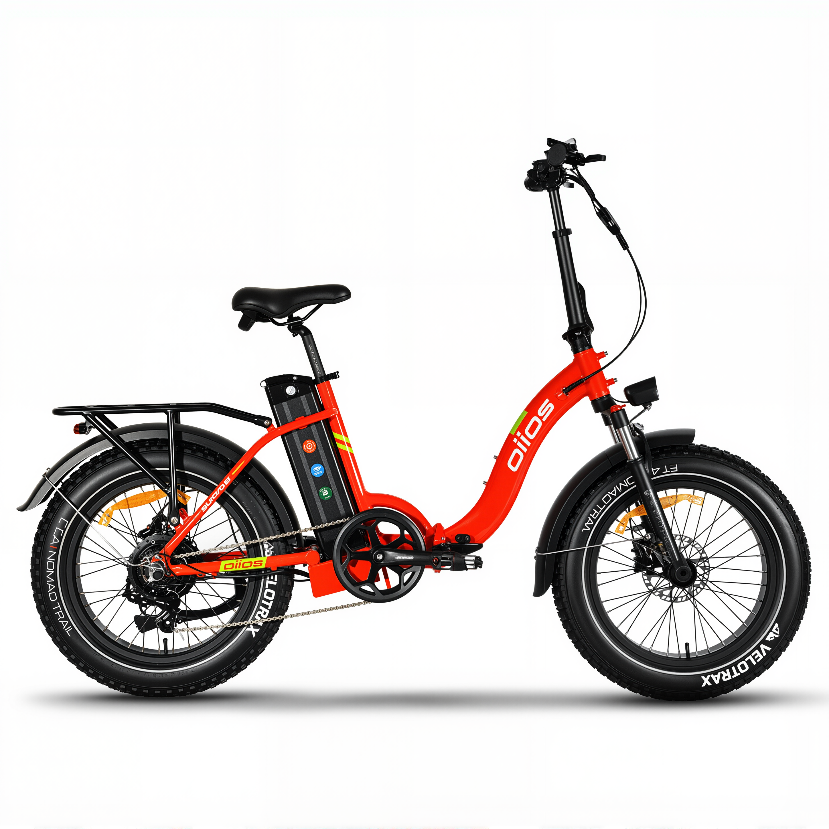 Oiios Electo Fat Tire Folding Electric Bike for Adults 750W UL Certified - Step Thru - Hydraulic Brakes - Black