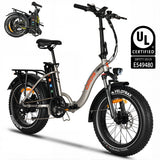 Oiios Electo Fat Tire Folding Electric Bike for Adults 750W UL Certified - Step Thru - Hydraulic Brakes - Black