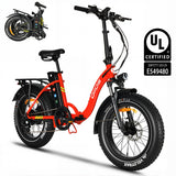 Oiios Electo Fat Tire Folding Electric Bike for Adults 750W UL Certified - Step Thru - Hydraulic Brakes - Black
