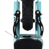Aosom Teens Youth Scooter Ride On Toy with Adjustable Handlebar, Dual Brakes, and Inflatable Wheels For Kids 5+, Blue
