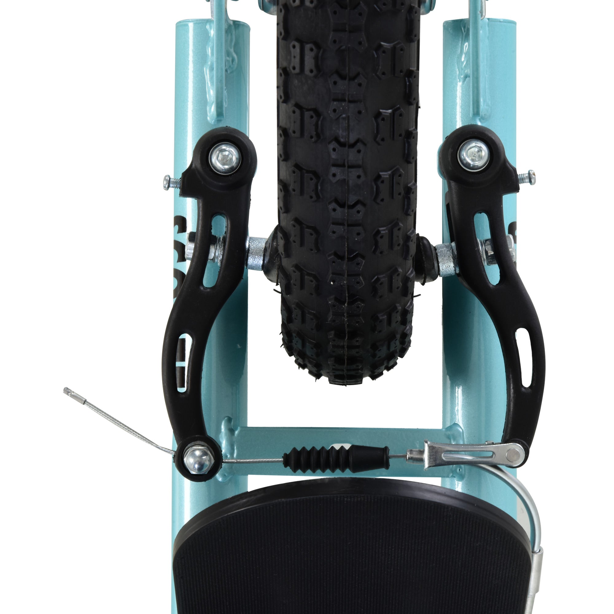 Aosom Teens Youth Scooter Ride On Toy with Adjustable Handlebar, Dual Brakes, and Inflatable Wheels For Kids 5+, Blue