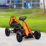Aosom 12V Electric Go Kart for Kids, Ride On Toy with EVA Tires, 2 Speeds, Adjustable Seat, Safety Belt for 3-8 Years, Orange
