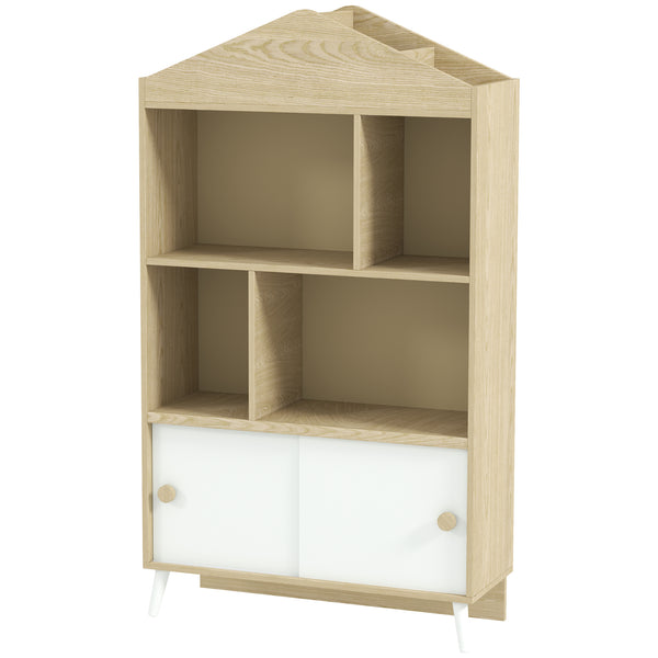 Qaba 4-Cubby Children's Toy Shelf, Kids Bookshelf and Toy Storage for Playroom, Children's Room, Living Room