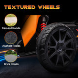 Aosom 12V Electric Go Kart for Kids, Ride On Toy with EVA Tires, 2 Speeds, Adjustable Seat, Safety Belt for 3-8 Years, Orange