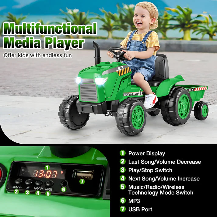 Tractor 12V Kids Ride On Car with Remote Control