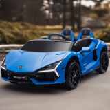 24V Lamborghini Revuelto 4x4 2 Seater Kids Ride On Car with Remote Control blue