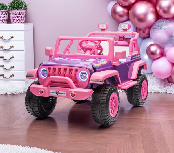 2026 Pink Purple Jeep 12V Kids Ride On Car with Remote Control