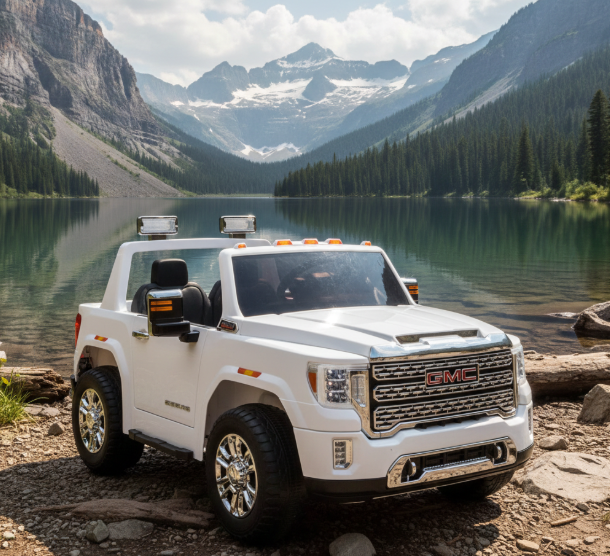 2026 UPGRADED GMC Sierra 24V 2 Seater Kids Ride On Car With Remote Control