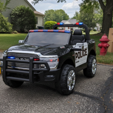 2026 Dodge Ram 3500 XXL Police Edition 24v 2 Seater 4X4 Kids Ride On Car with Remote Control
