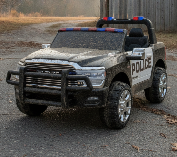 2026 Dodge Ram 3500 XXL Police Edition 24v 2 Seater 4X4 Kids Ride On Car with Remote Control