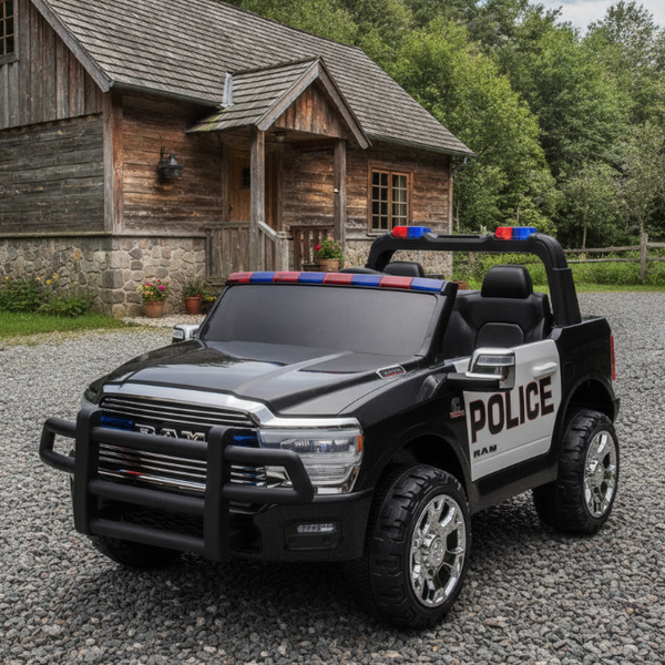 2026 Dodge Ram 3500 XXL Police Edition 24v 2 Seater 4X4 Kids Ride On Car with Remote Control