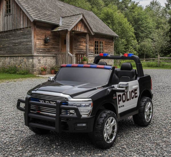 2026 Dodge Ram 3500 XXL Police Edition 24v 2 Seater 4X4 Kids Ride On Car with Remote Control
