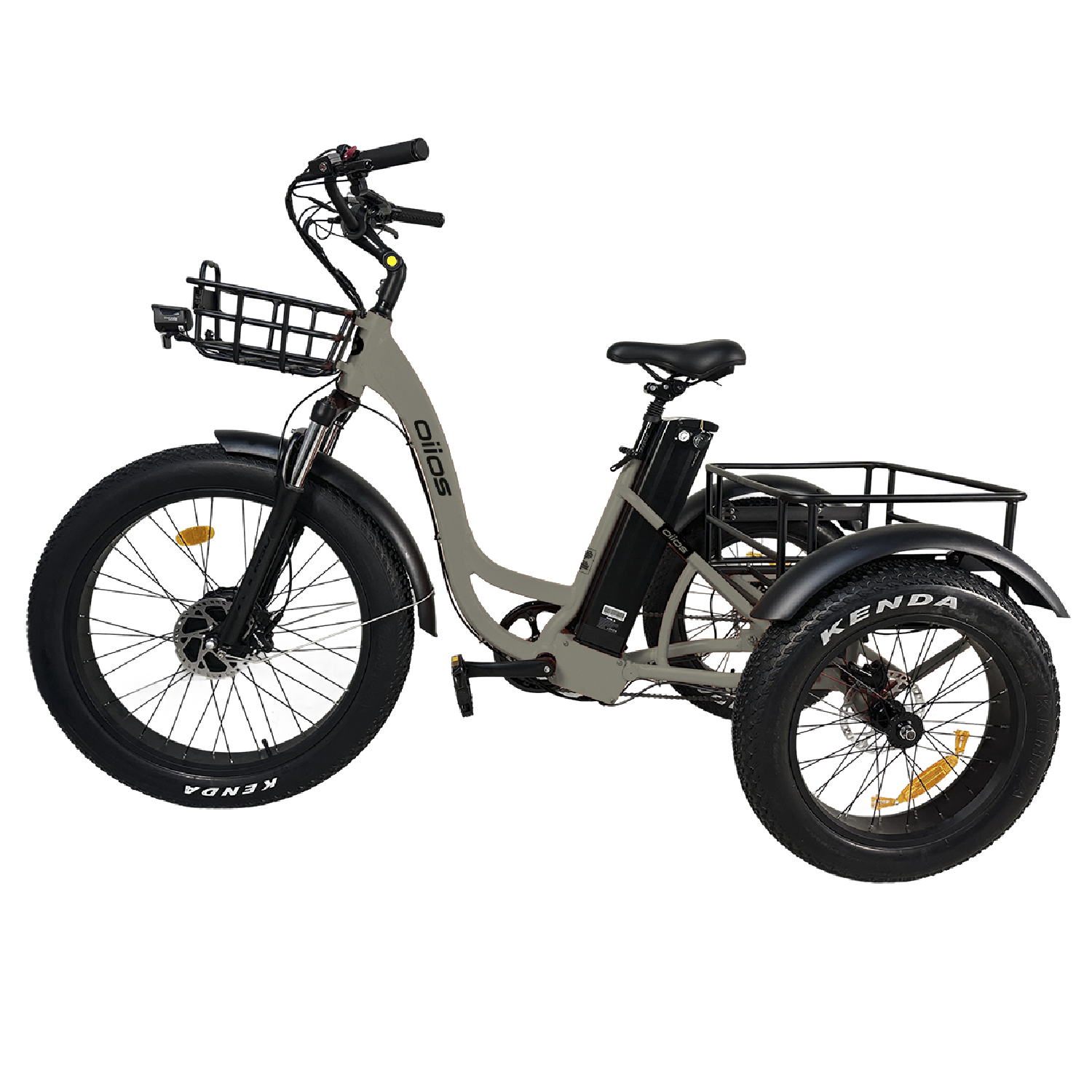 Oiios Triox Fat Tire Electric Trike for Adults – 750W – UL Certified – Cargo Electric Tricycle – Up to – Beige - SKU: TRIOX_B_15