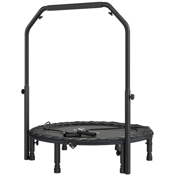 Soozier 40" Foldable Mini Trampoline, Rebounder Trampoline for Adults with Adjustable Foam Handle