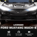 Qaba 12V Kids Ride On Car, Licensed Ford Mustang Mach-E Electric Car with Remote Control, LED Light, Music, Black