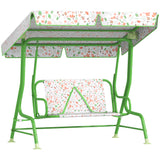 Qaba Kids Patio Swing Chair with Adjustable Canopy, Safety Belt for Patio, Garden, Poolside, Balcony, Green