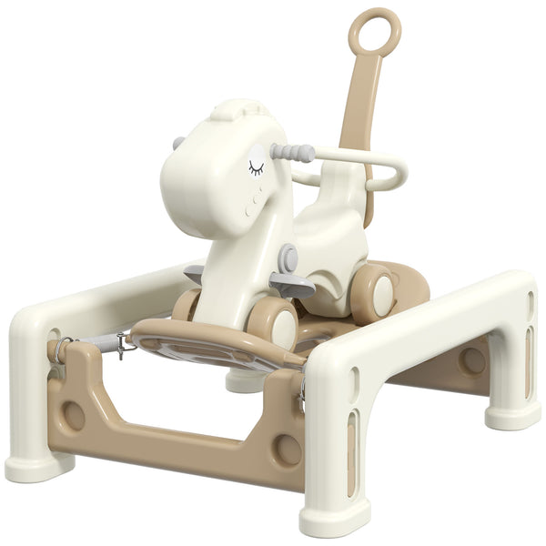 Qaba 5 in 1 Rocking Horse for Toddlers 1-3 Years with Detachable Balance Board, Push Handle, Footrest